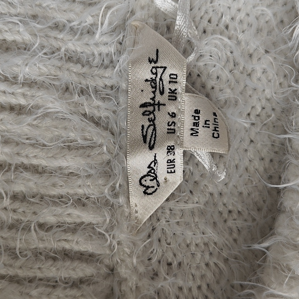 EUC Fuzzy Foldover Off-shoulder Sweater - Picture 2 of 8